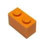 Imagem de Peças LEGO: Tijolo 1x2 Laranja Brilhante x200