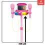 Imagem de Pedestal Rosa Com 02 Microfones Com Luz E Som - Castela