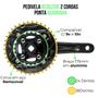 Imagem de Pedivela Coroa Dupla Bike MTB 34/24d Ponta Quadrada Compatível 9v e 10v