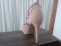 Imagem de Peep toe meia pata tecido glitter nude com corte lateral