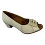 Imagem de Peep Toe Nº35 Couro Marfim Usaflex Feminino 