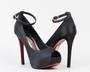 Imagem de Peep Toe Salto Fino 12cm Cetim Preto CBK