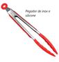 Pegador silicone carne churrasco salada cozinha Gelo Macarrão pinça culinaria 30cm Vermelho livre de bpa uni SU15007 Imagem de Pegador silicone carne churrasco salada cozinha Gelo Macarrão pinça culinaria 30cm Vermelho livre de bpa uni SU15007