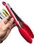 Imagem de Pegador silicone carne churrasco salada cozinha pinça culinaria 28cm Vermelho livre de bpa mimostyle