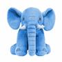 Imagem de Pelúcia Infantil Almofada - 65 cm - Elefante Baby - G - Azul - W.U. Bichos de Pelúcia