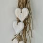 Imagem de Penca com 4 corações de 6cm branco com trança