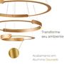 Imagem de Pendente 40x60x80cm 226w 3k Aluminio Dourado Bivolt Sindora