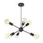 Imagem de Pendente 6 Luzes E27 sem Lampada 53x53x150cm Sputnik Spk6e27pdpt Bronzearte Preto