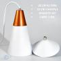 Imagem de Pendente Alumínio Cone 20cm Branco Com Topo Cobre E27