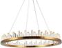 Imagem de Pendente Anel Dourado com Cristais 80cm Led 80W 3 em 1 Bivolt