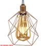 Imagem de Pendente Aramado Cálice Luminária Lustre Cabo Cristal Retrô Vintage Cobre Rose Gold Agp Industrial