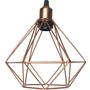 Imagem de Pendente Aramado Diamante Luminária Lustre Luxo P Teto Retrô Vintage Cobre Rose Gold Industrial