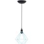 Imagem de Pendente Aramado Diamante Luminária Lustre P Teto Retrô Vintage Industrial Balcão Azul Tiffany