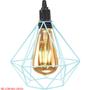 Imagem de Pendente Aramado Diamante Luminária Lustre P Teto Retrô Vintage Industrial Balcão Azul Tiffany