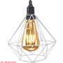 Imagem de Pendente Aramado Diamante Luminária Lustre P Teto Retrô Vintage Industrial Balcão Prata