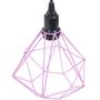 Imagem de Pendente Aramado Diamante Luminária Lustre P Teto Retrô Vintage Industrial Balcão Rosa