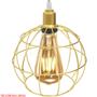 Imagem de Pendente Aramado Duplo Globo Luminária Lustre Cabo Cristal Retrô Vintage Agp Ilumini Industrial Luxo