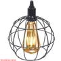 Imagem de Pendente Aramado Duplo Globo Luminária Lustre Cabo Cristal Retrô Vintage Agp Ilumini Industrial Luxo