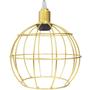 Imagem de Pendente Aramado Duplo Globo Luminária Lustre Cabo Cristal Retrô Vintage Dourado Agp Industrial Luxo