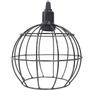 Imagem de Pendente Aramado Duplo Globo Luminária Lustre Cabo Cristal Retrô Vintage Preto Agp Industrial Luxo