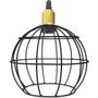 Imagem de Pendente Aramado Globo Luminária Lustre Retrô Balcão Preto Dourado + Lâmpada Led ST64 Teto