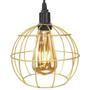 Imagem de Pendente Aramado Teto Globo Luminária Lustre Retrô Balcão + Lâmpada Led ST64 Vintage Dourado