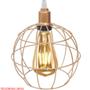 Imagem de Pendente Aramado Triplo Globo Luminária Lustre Cabo Cristal Retrô Vintage Agp Industrial Luxo