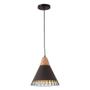 Imagem de Pendente Aramado Wood Preto c/ Detalhe em Madeira Design Estilo Industrial  - Startec