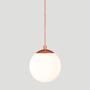 Imagem de Pendente BRONZE C/ Globo de Vidro BRANCO de 14cm + LED 2W