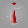 Imagem de Pendente cone 35cm luminária em alumínio para lâmpada E27 - starlumen - vermelho st4019