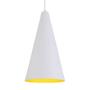 Imagem de Pendente Cone Luminária Lustre Alumínio Branco Textura C/ Amarelo - Rei Da Iluminação