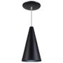 Imagem de Pendente Cone Luminária Lustre Alumínio Preto Brilhante