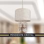 Imagem de Pendente cupula com Cristal detalhe Prata Old