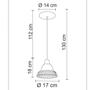 Imagem de Pendente Cúpula de Vidro 18cm Sombrero Madelustre