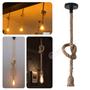Imagem de Pendente Fio Corda Retrô 1,40m Design Rústico Lustre Luminária Decoração E27  70030001