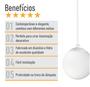 Imagem de Pendente Globo Esfera de Vidro Branco Fosco 14cm - BRANCO