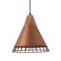 Imagem de Pendente Industrial Aramado Preto e Cobre Com Detalhe Madeira Ace31