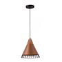 Imagem de Pendente Industrial Aramado Preto e Cobre Com Detalhe Madeira Ace31