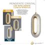 Imagem de Pendente Led Oval De Acrílico Dourado Teto Sala Mesa Quarto