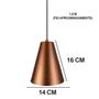 Imagem de Pendente Luminária De teto Cone 16x14cm Cobre de alumínio e bivolt Soquete E27