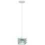 Imagem de Pendente Lustre 3 Vidros Quadrados Aluminio Mini Branco