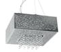 Imagem de Pendente Lustre Apolo Inox Quadrado Cristal Led 60 X 60 Cm