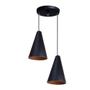 Imagem de Pendente Lustre Luminária Cone Preto Duplo