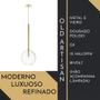 Imagem de Pendente Lustre Luminaria Metal Dourado Globo de Vidro Moderno Old Artisan