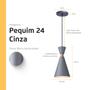 Imagem de Pendente Lustre Luminária Mini Pequim Cinza 24cm