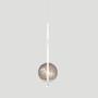 Imagem de Pendente Lustre On Loop BRANCO com globo de vidro FUMÊ