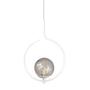 Imagem de Pendente Lustre On Loop BRANCO com globo de vidro FUMÊ