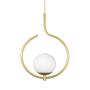 Imagem de Pendente Lustre On Loop Dourado Com Globo De Vidro Branco