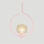 Imagem de Pendente Lustre On Loop ROSÉ com globo de vidro ÂMBAR