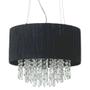 Imagem de Pendente Lustre Silk Preto Com Cristal Para Led 38 Cm